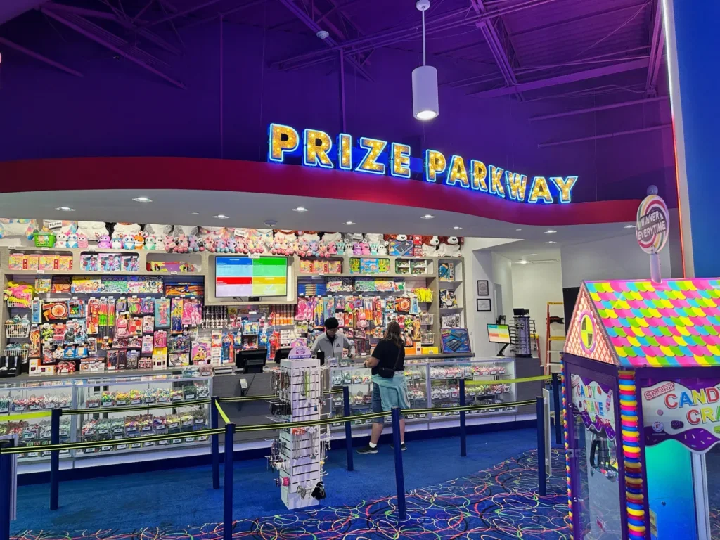 Prize Parkway redemption counter at Arcade City Branson